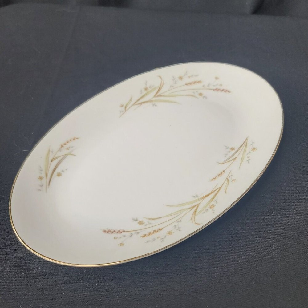 Golden Harvest Fine China Japan Wheat Oval Serving Plate 9.75 x 6.25